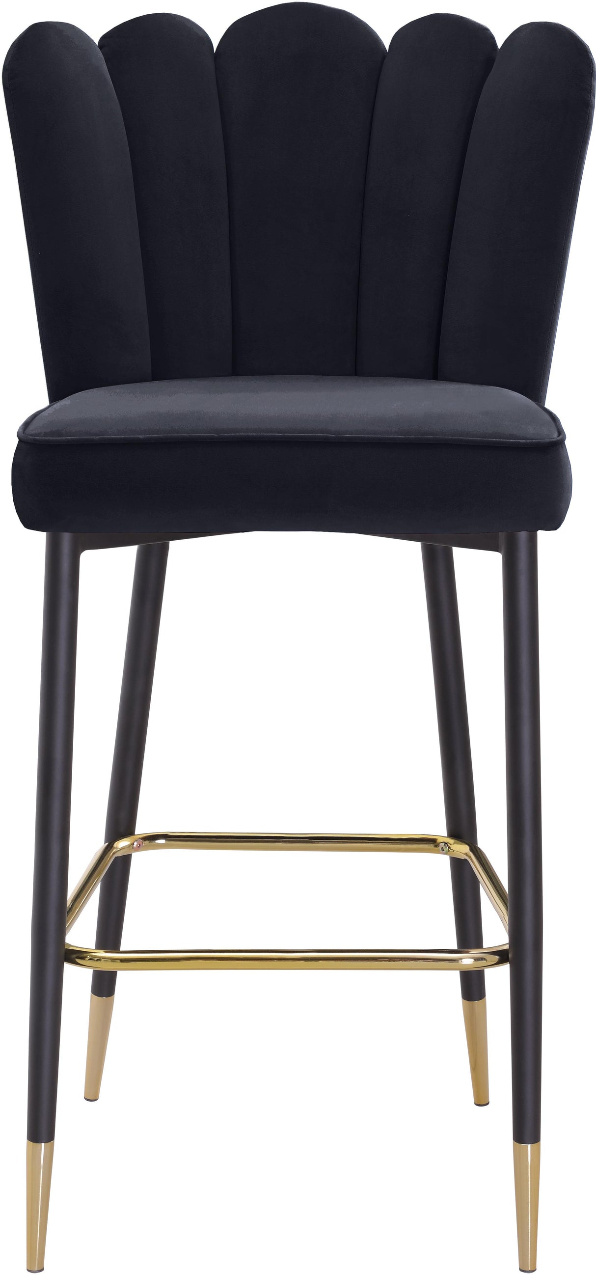 Lily Black Velvet Stool - galleria furniture outlet