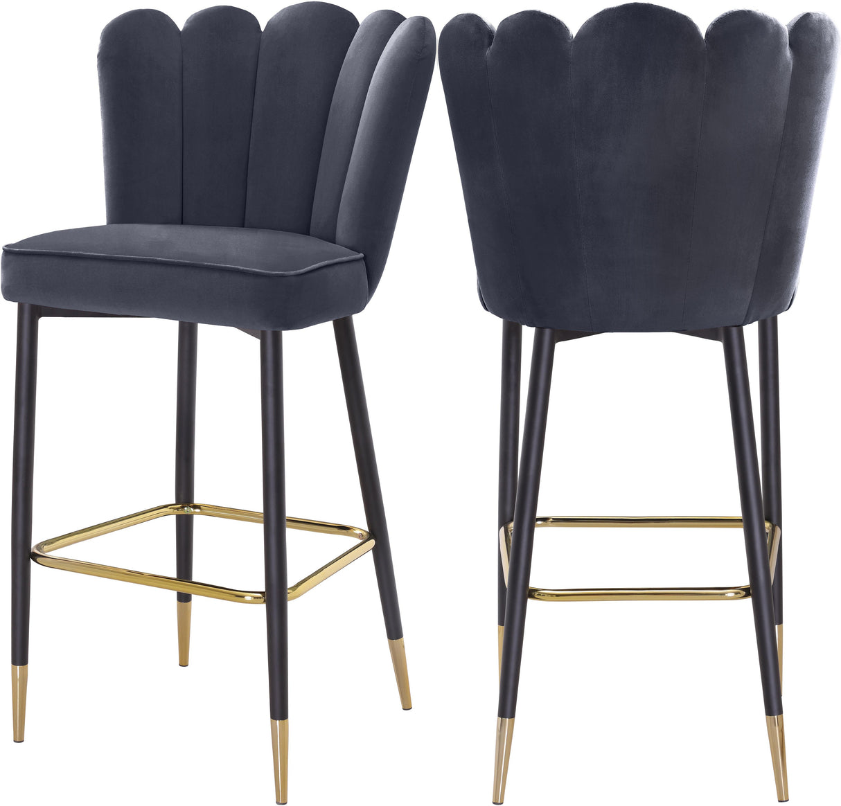 Lily Grey Velvet Stool