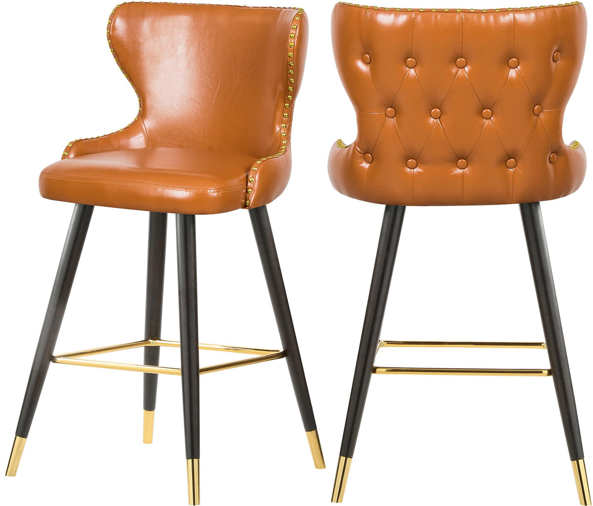 Hendrix Cognac Faux Leather Counter/Bar Stool - galleria furniture outlet