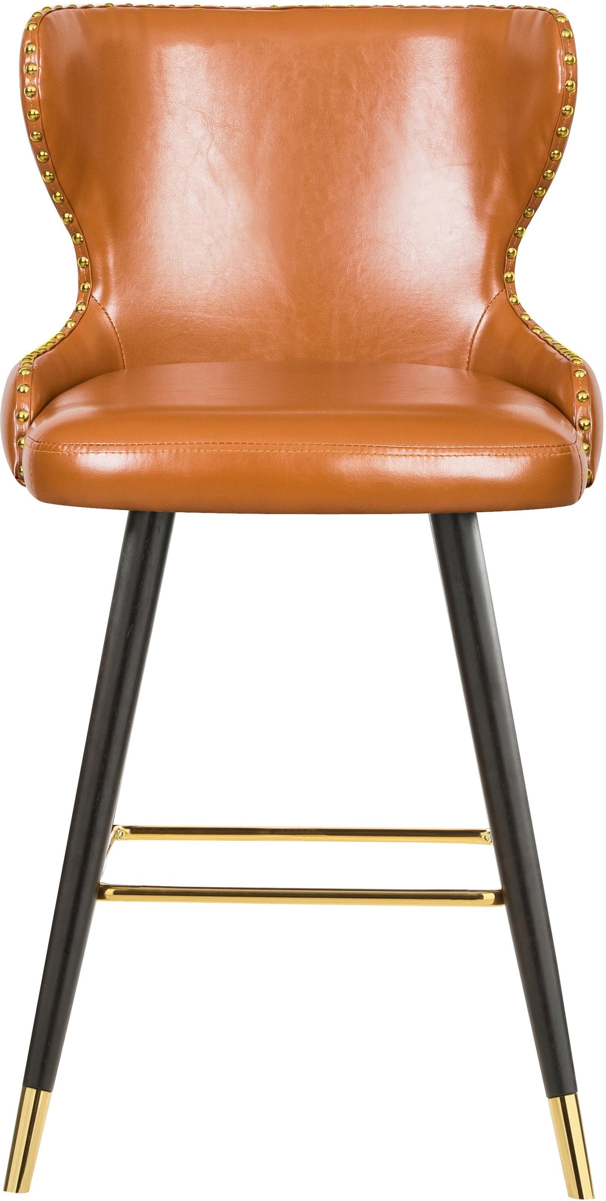 Hendrix Cognac Faux Leather Counter/Bar Stool - galleria furniture outlet