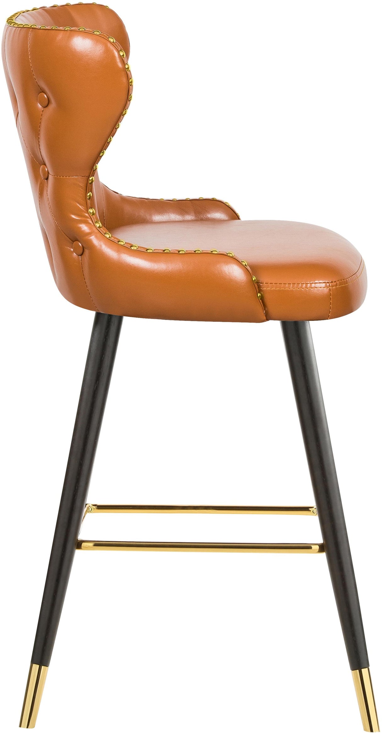 Hendrix Cognac Faux Leather Counter/Bar Stool - galleria furniture outlet