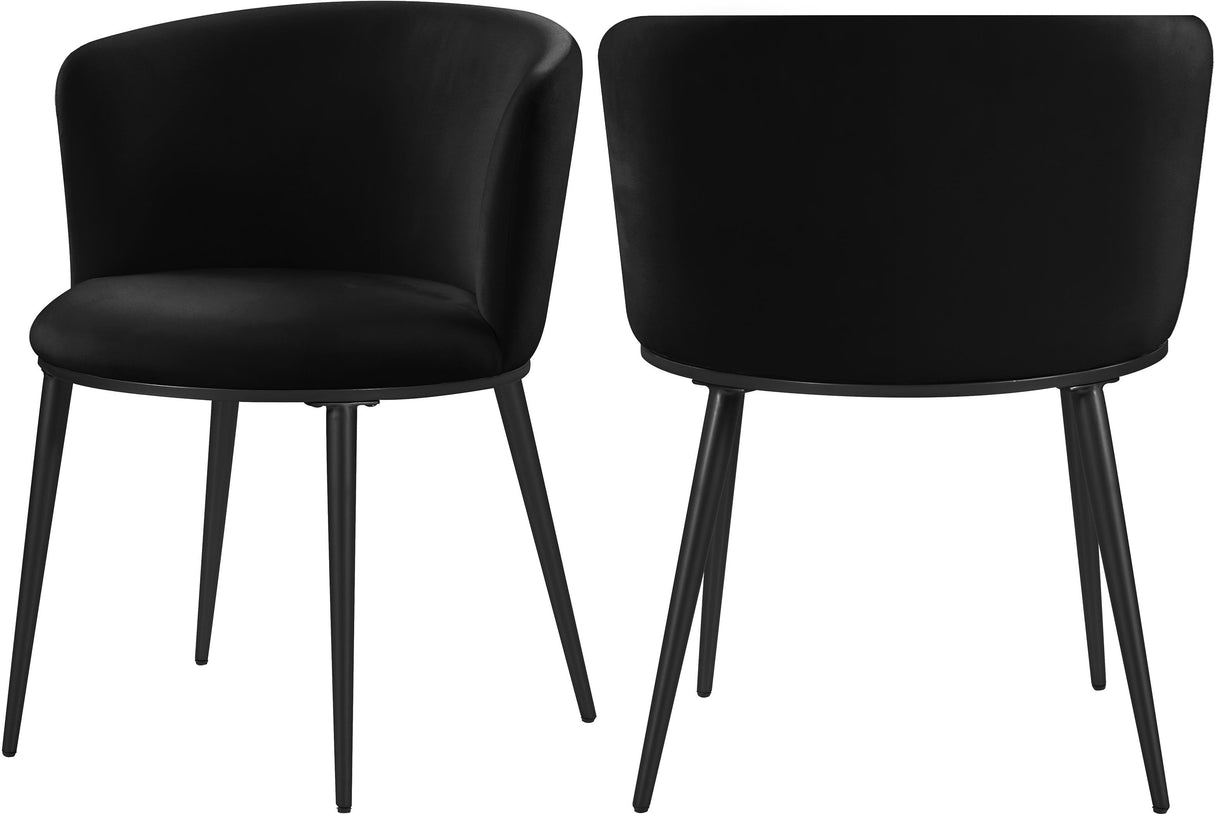 Skylar Black Velvet Dining Chair - galleria furniture outlet