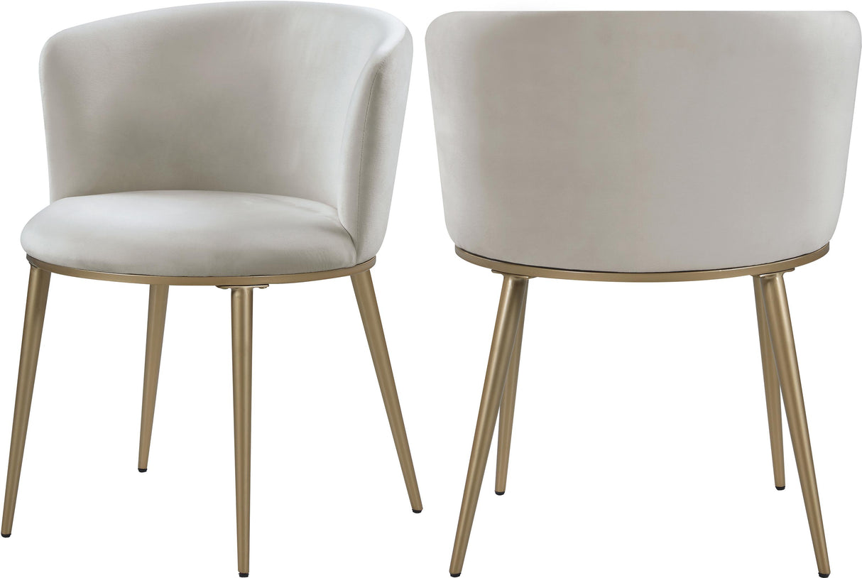 Skylar Cream Velvet Dining Chair - galleria furniture outlet