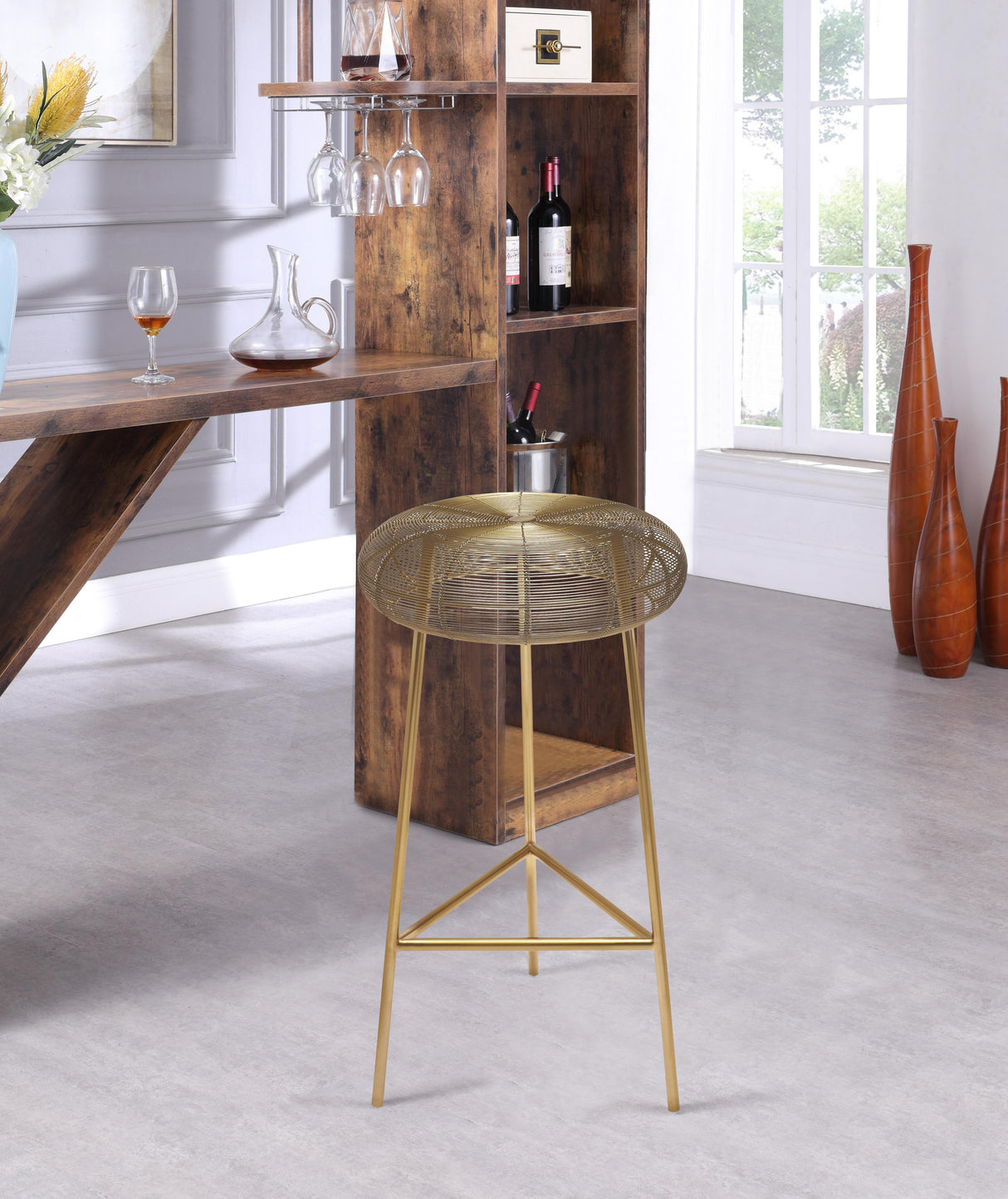Tuscany Gold Bar Stool - galleria furniture outlet