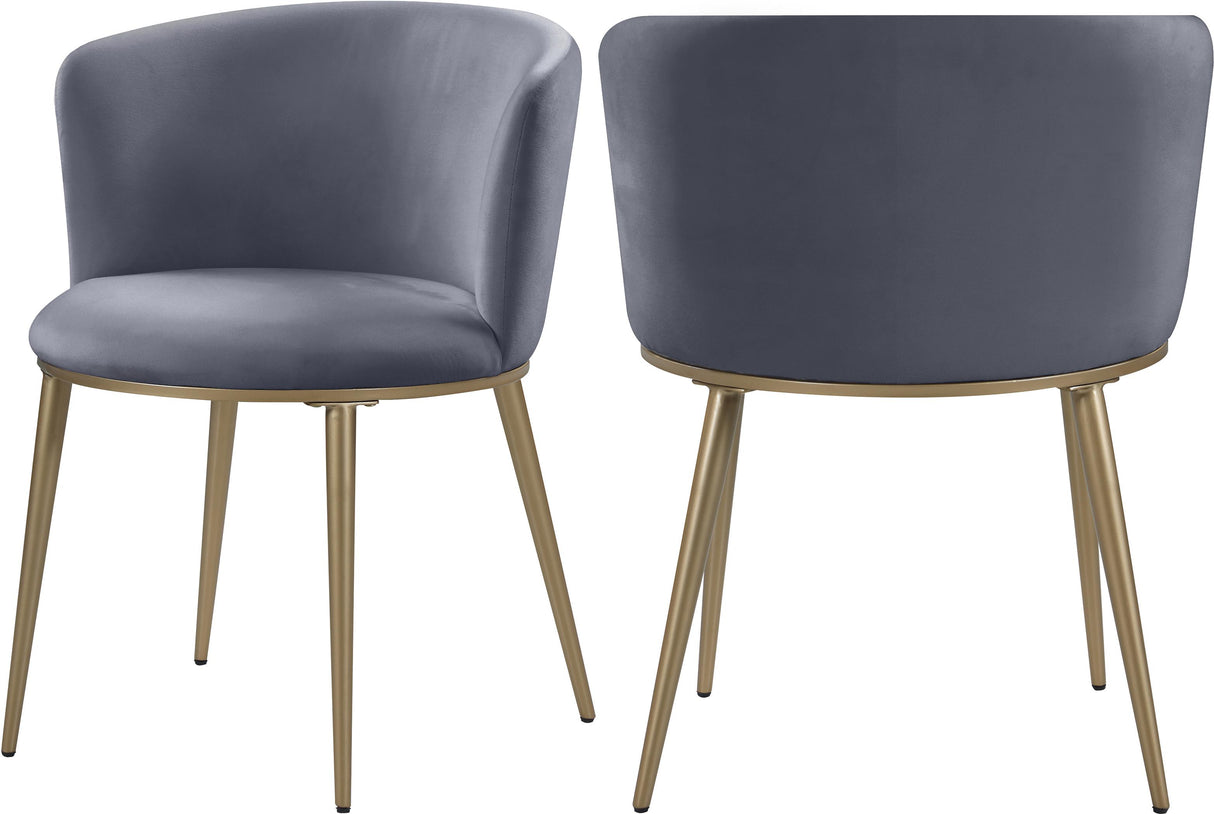 Skylar Grey Velvet Dining Chair - galleria furniture outlet