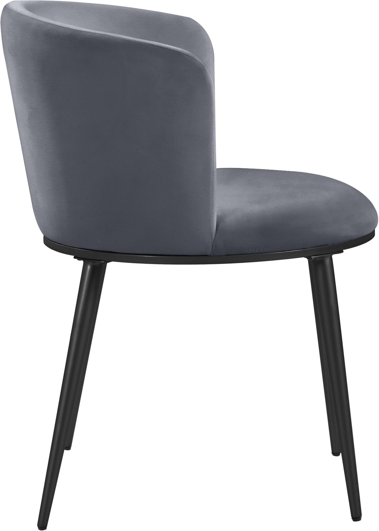 Skylar Grey Velvet Dining Chair - galleria furniture outlet