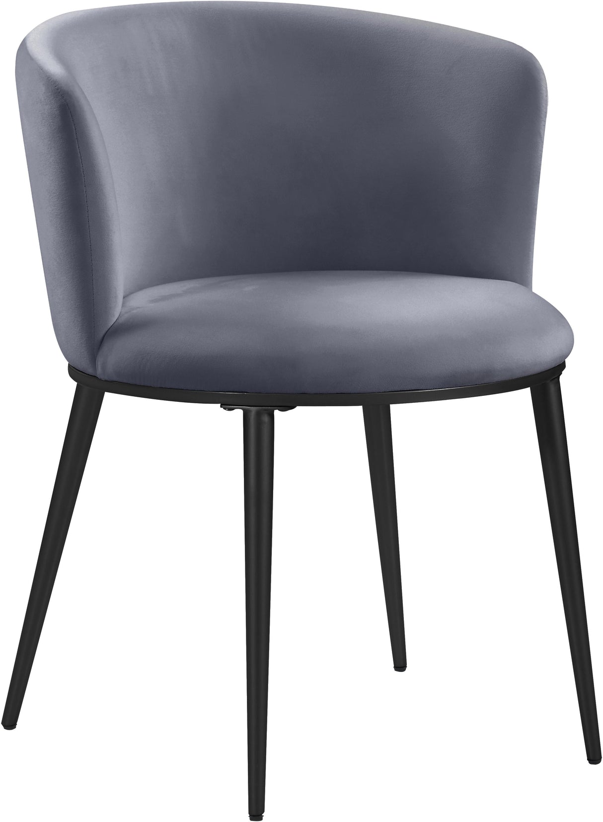 Skylar Grey Velvet Dining Chair - galleria furniture outlet