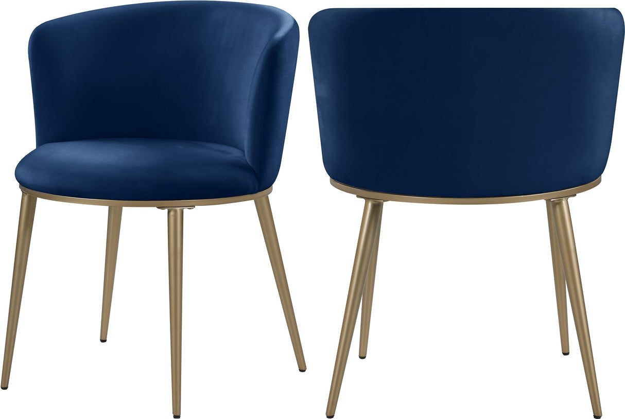Skylar Navy Velvet Dining Chair - galleria furniture outlet