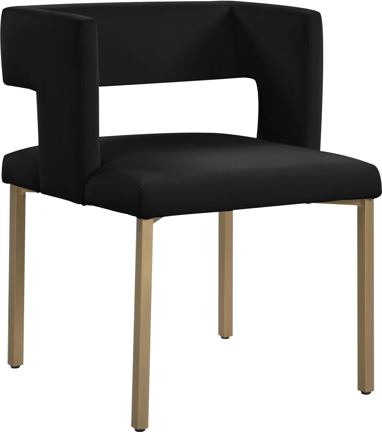 Caleb Black Velvet Dining Chair - galleria furniture outlet