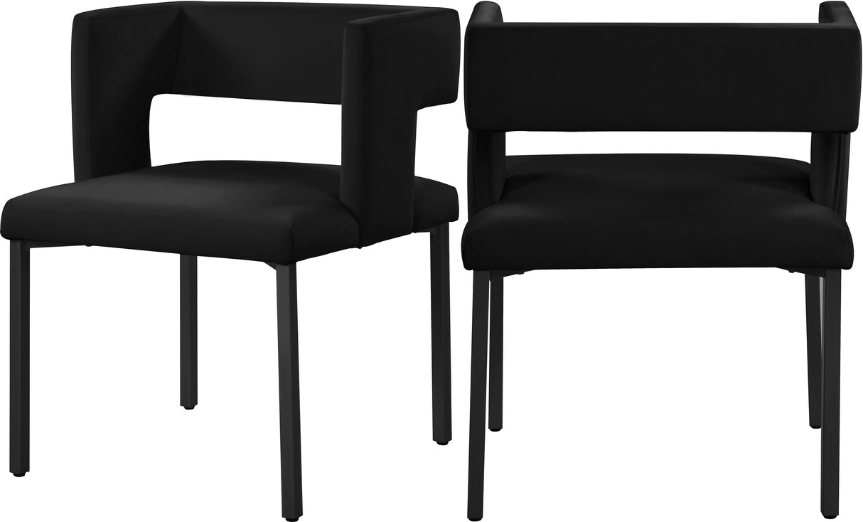 Caleb Black Velvet Dining Chair - galleria furniture outlet