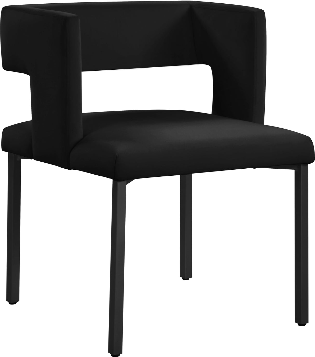 Caleb Black Velvet Dining Chair - galleria furniture outlet