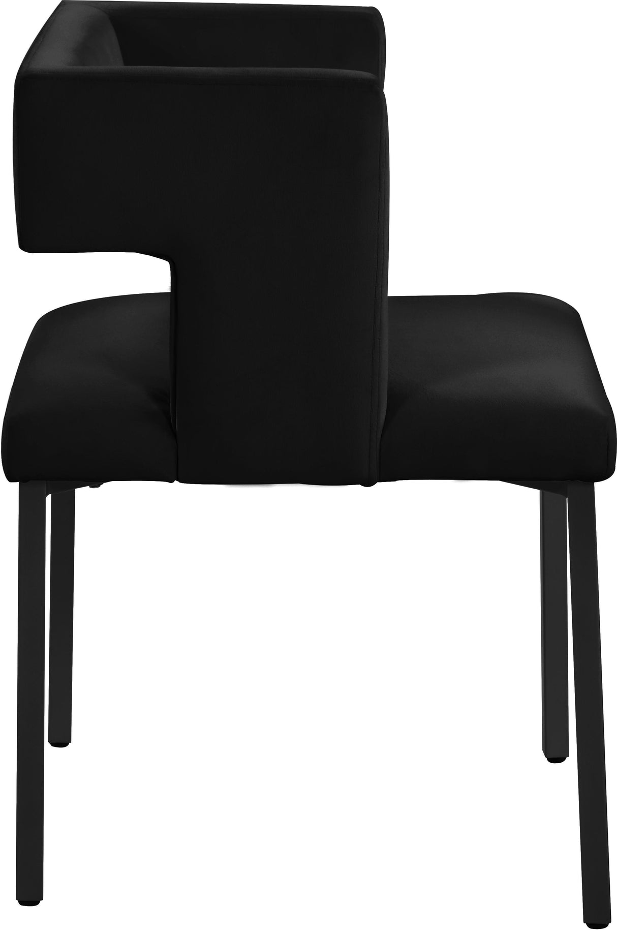 Caleb Black Velvet Dining Chair - galleria furniture outlet
