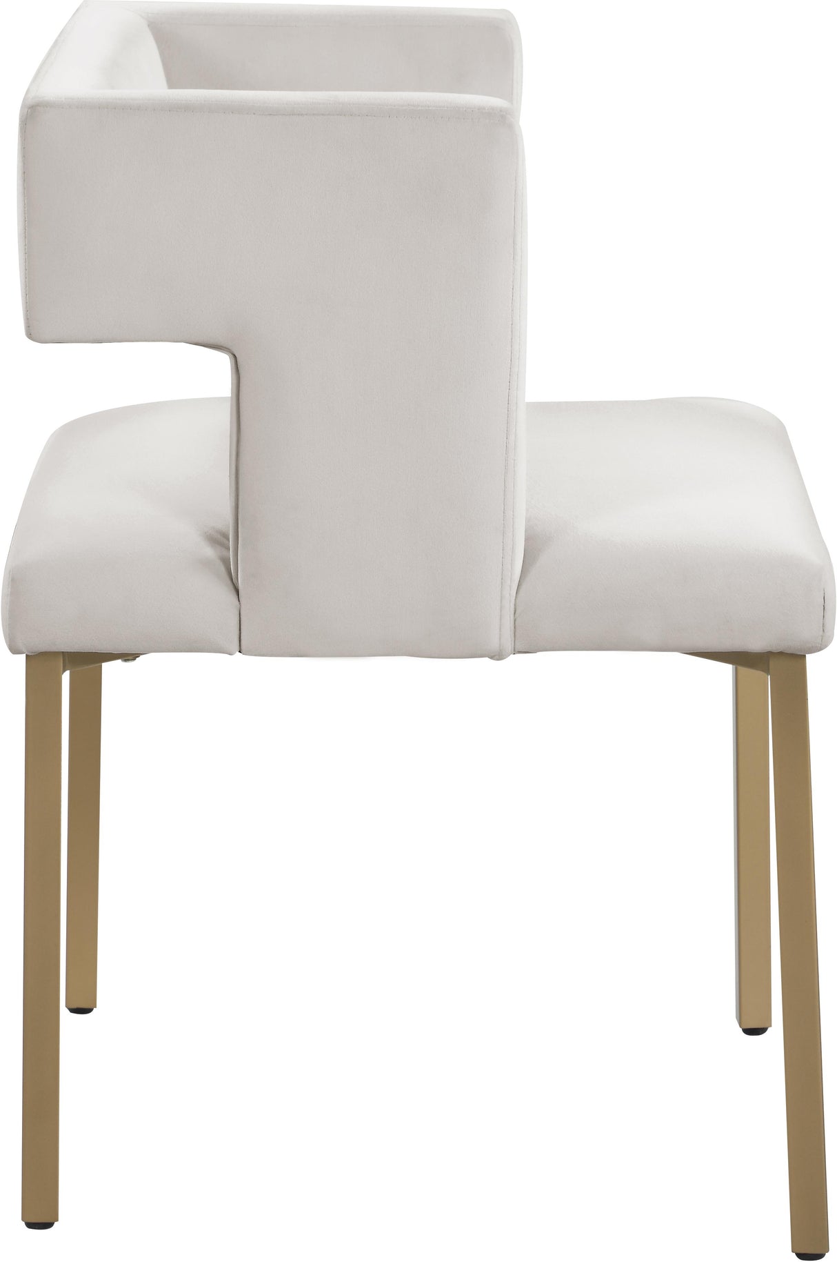 Caleb Cream Velvet Dining Chair - galleria furniture outlet