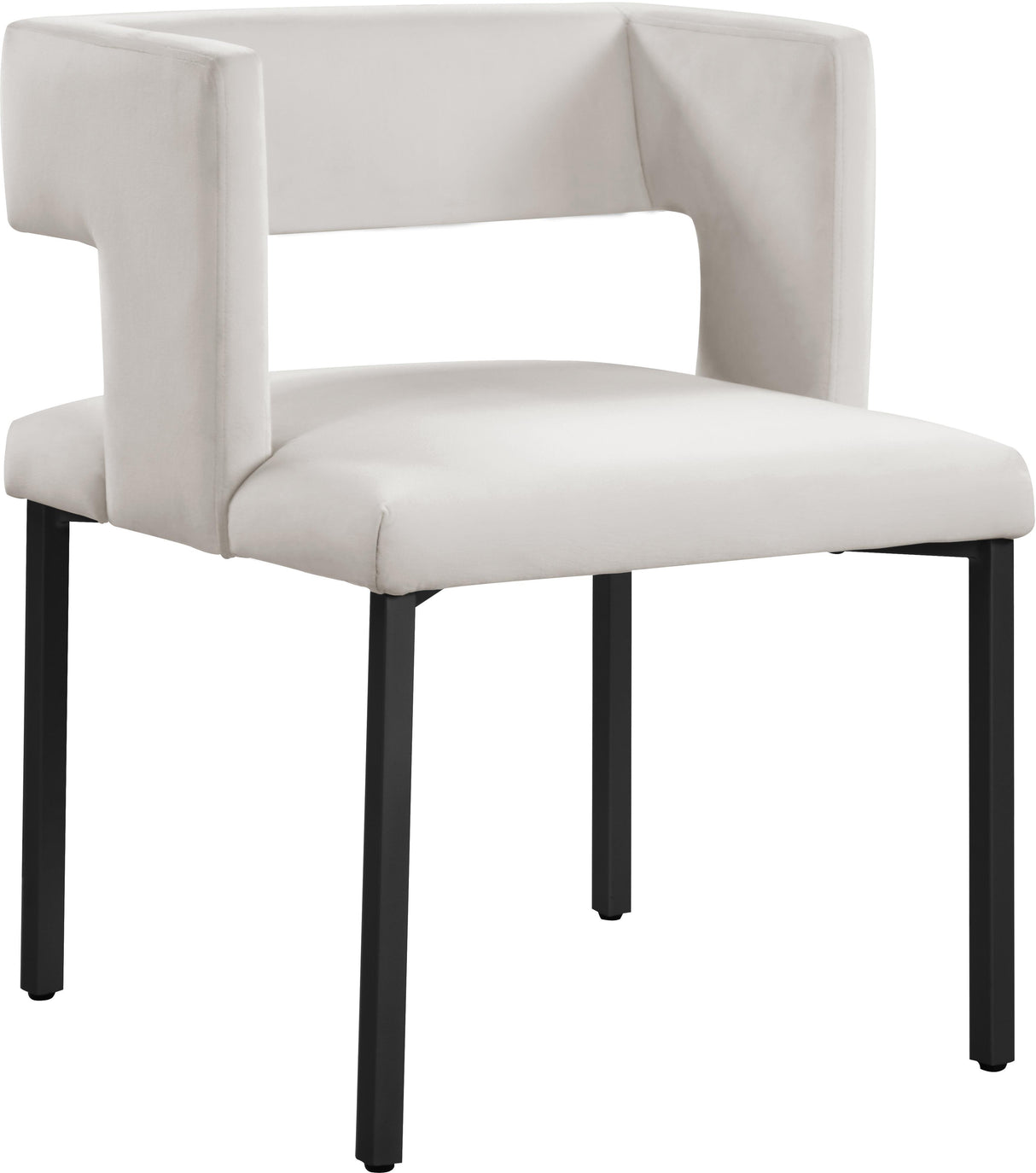 Caleb Cream Velvet Dining Chair - galleria furniture outlet