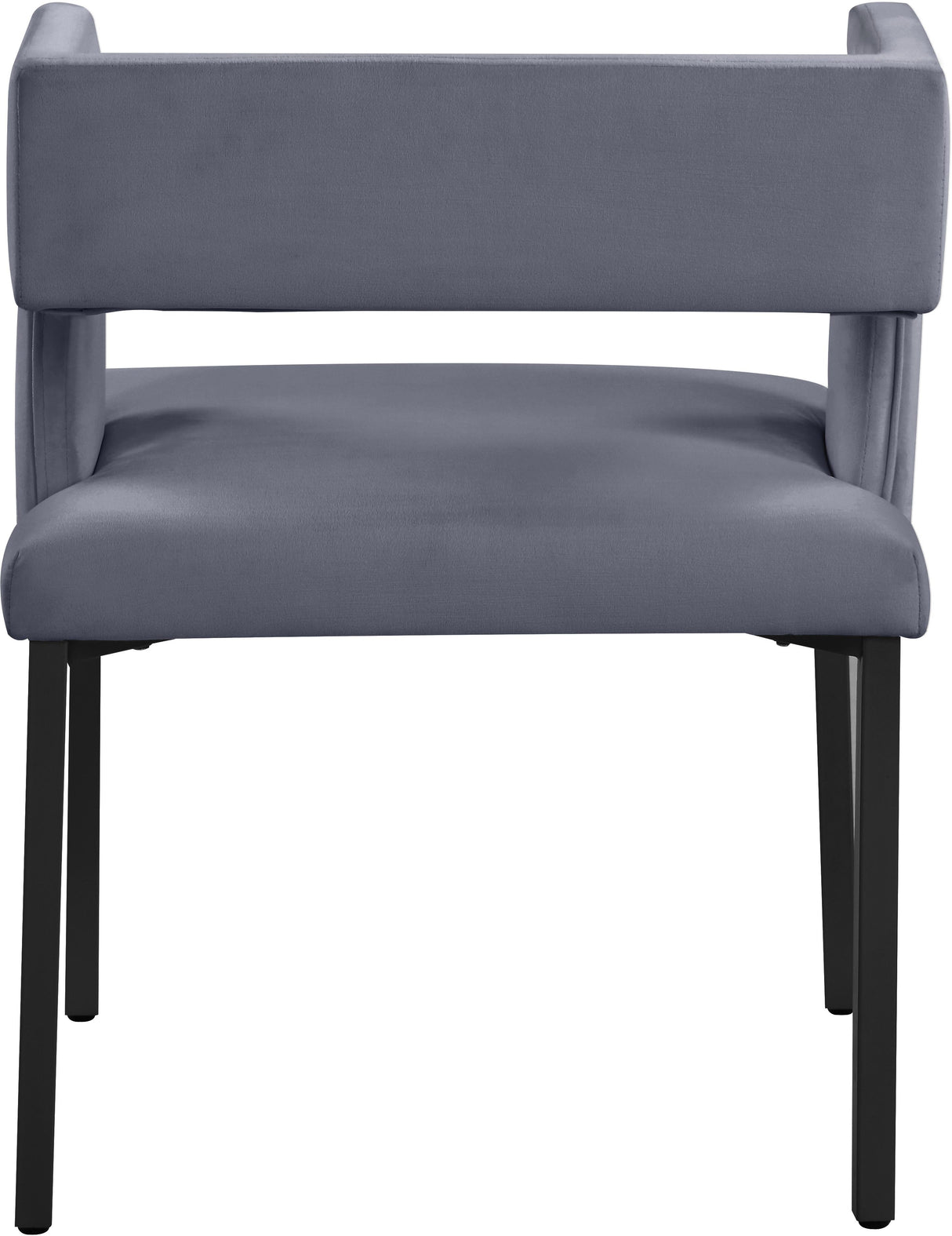 Caleb Grey Velvet Dining Chair - galleria furniture outlet