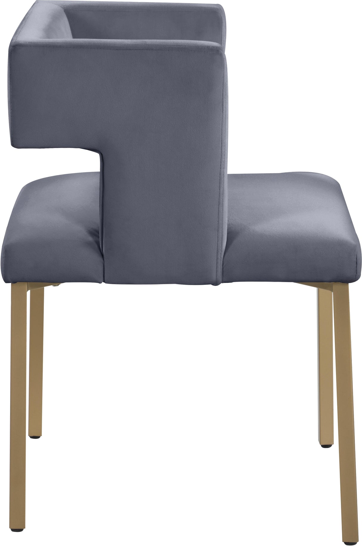 Caleb Grey Velvet Dining Chair - galleria furniture outlet