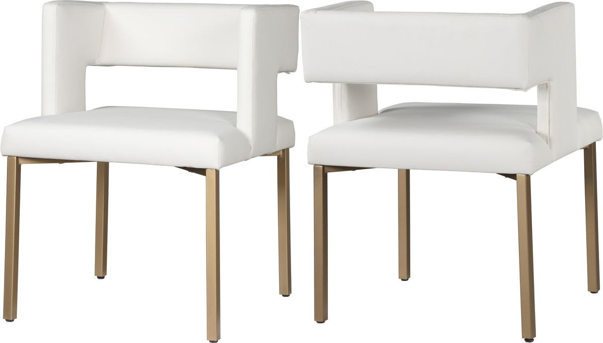 Caleb White Faux Leather Dining Chair