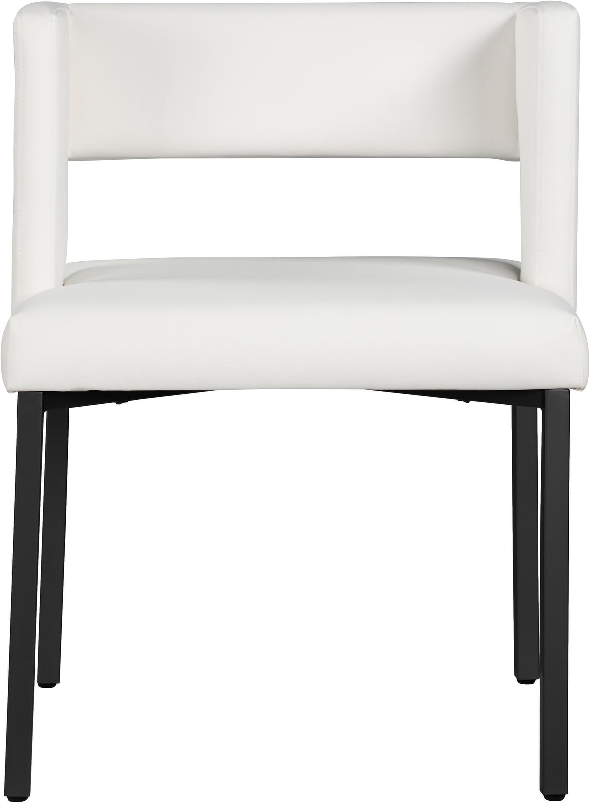 Caleb White Faux Leather Dining Chair - galleria furniture outlet