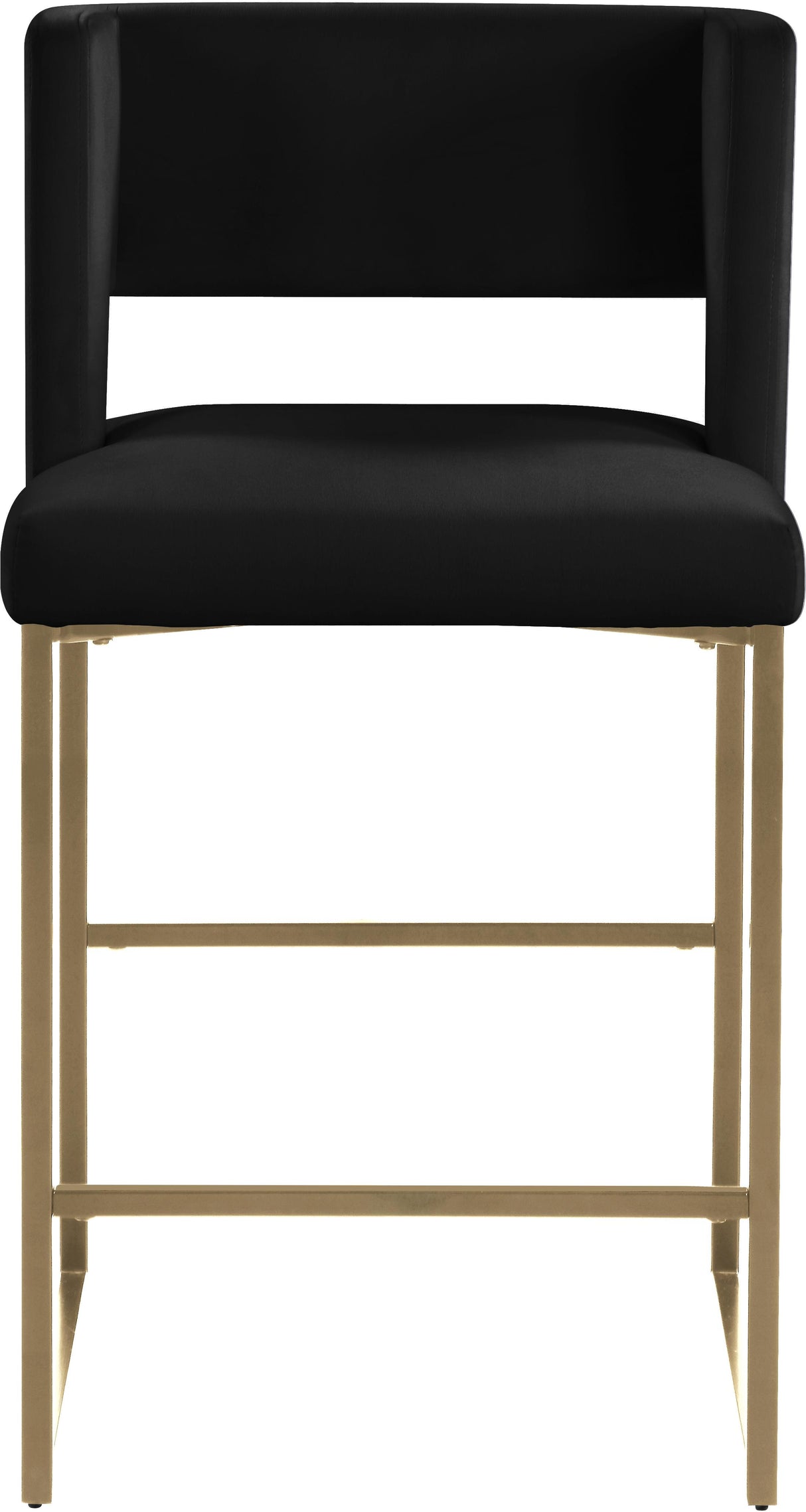 Caleb Black Velvet Counter Stool - galleria furniture outlet