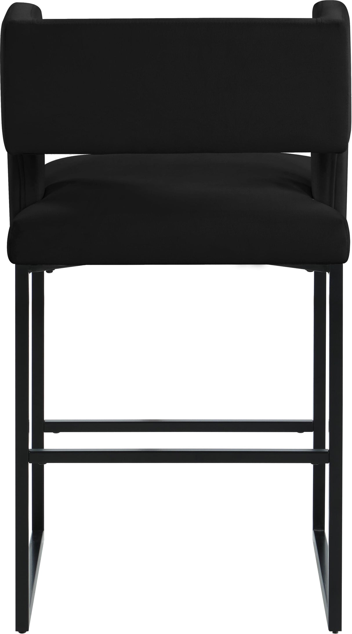 Caleb Black Velvet Counter Stool - galleria furniture outlet