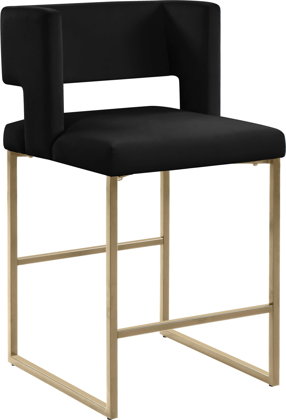 Caleb Black Velvet Counter Stool - galleria furniture outlet