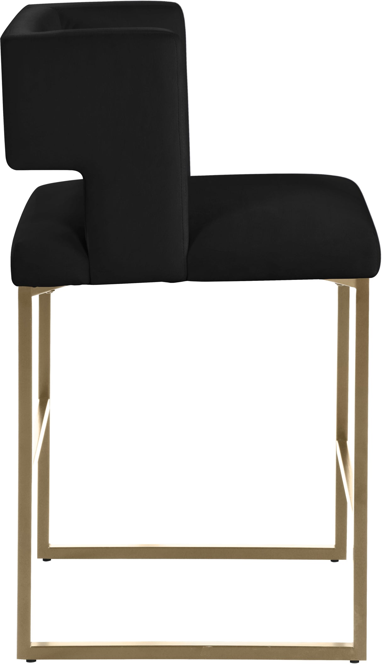 Caleb Black Velvet Counter Stool - galleria furniture outlet