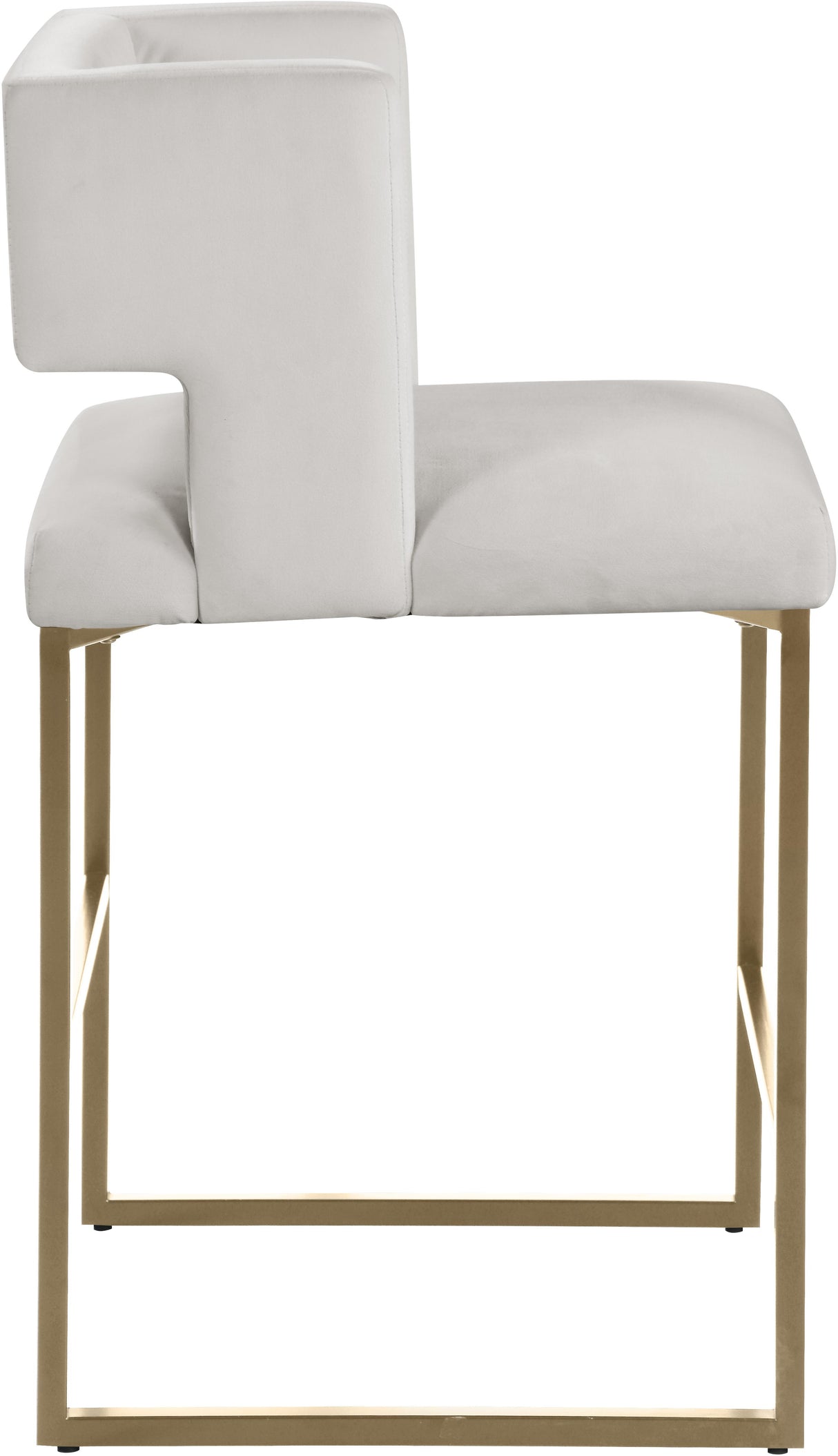 Caleb Cream Velvet Counter Stool - galleria furniture outlet