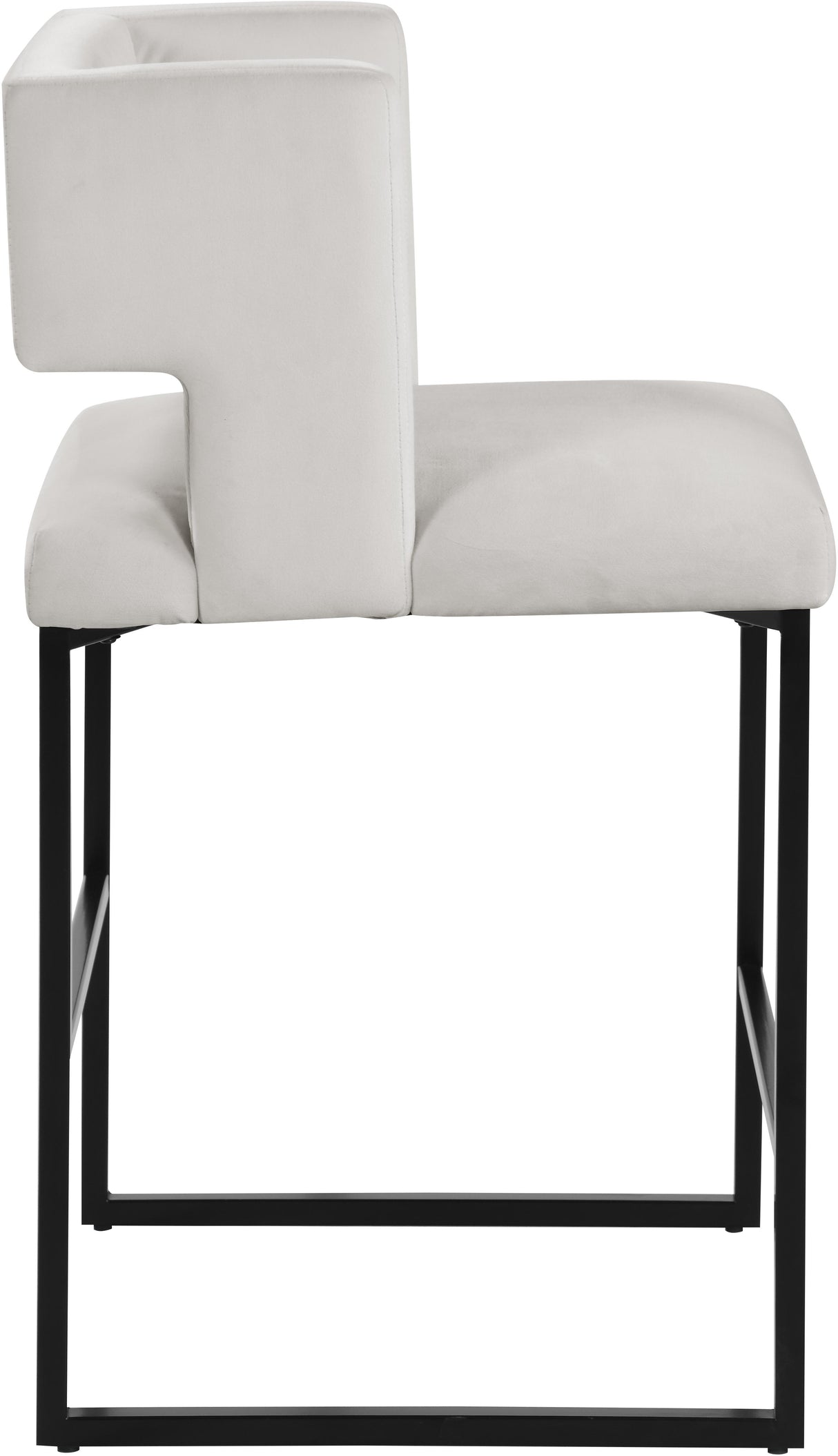 Caleb Cream Velvet Counter Stool - galleria furniture outlet