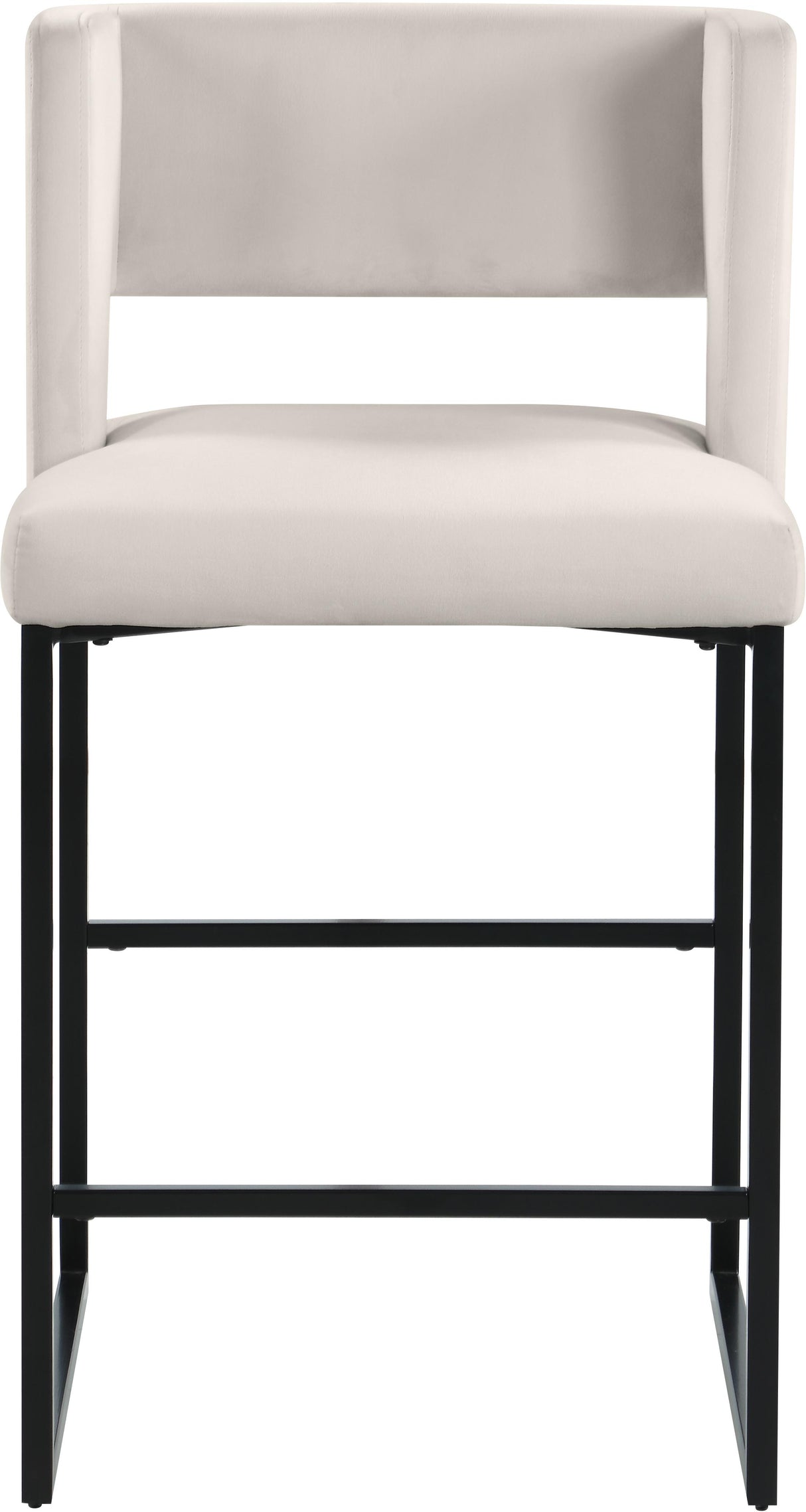 Caleb Cream Velvet Counter Stool - galleria furniture outlet