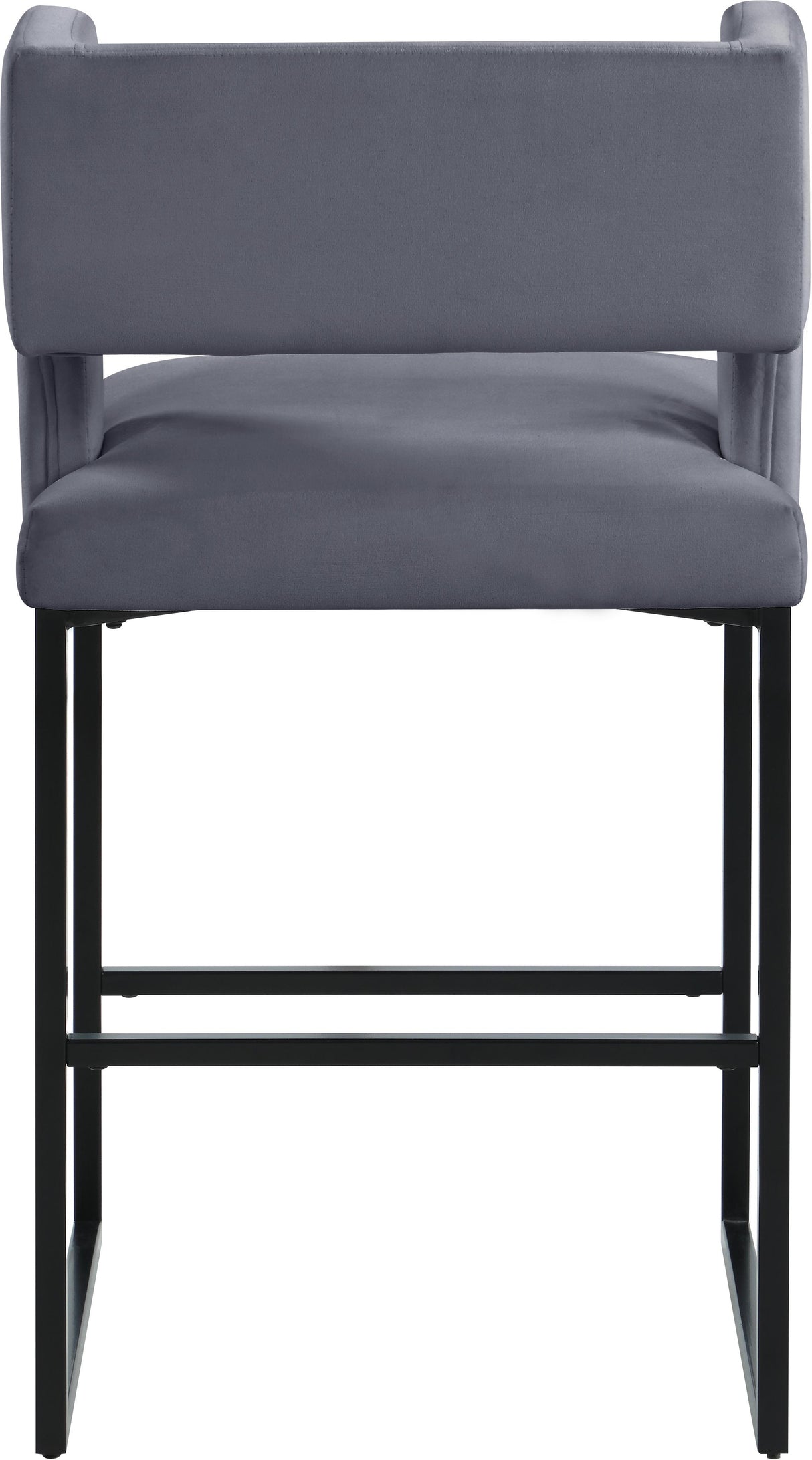 Caleb Grey Velvet Counter Stool - galleria furniture outlet