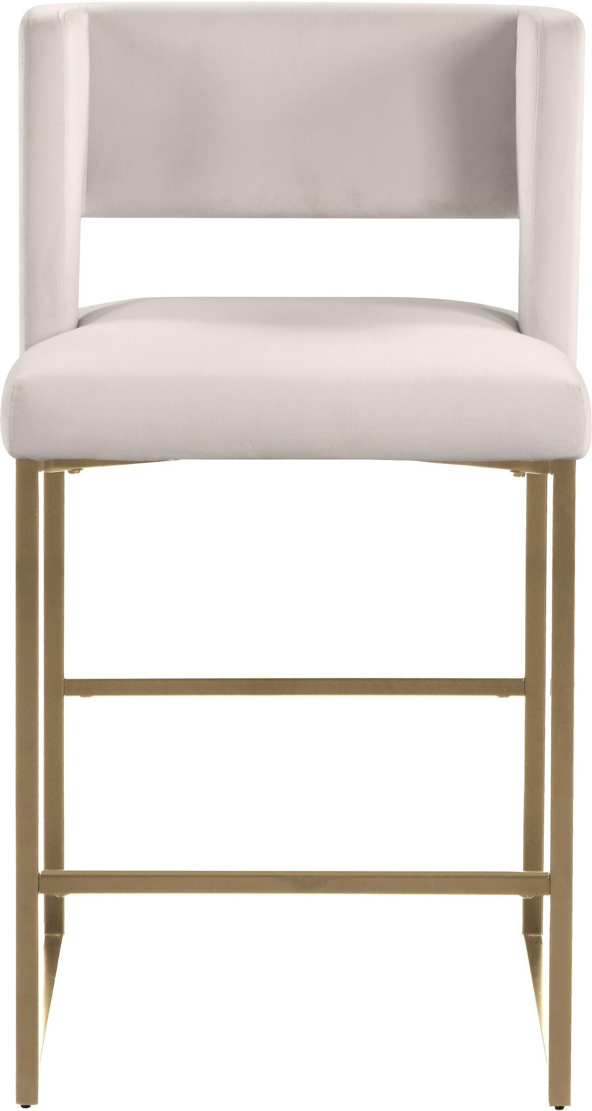 Caleb Cream Velvet Counter Stool - galleria furniture outlet
