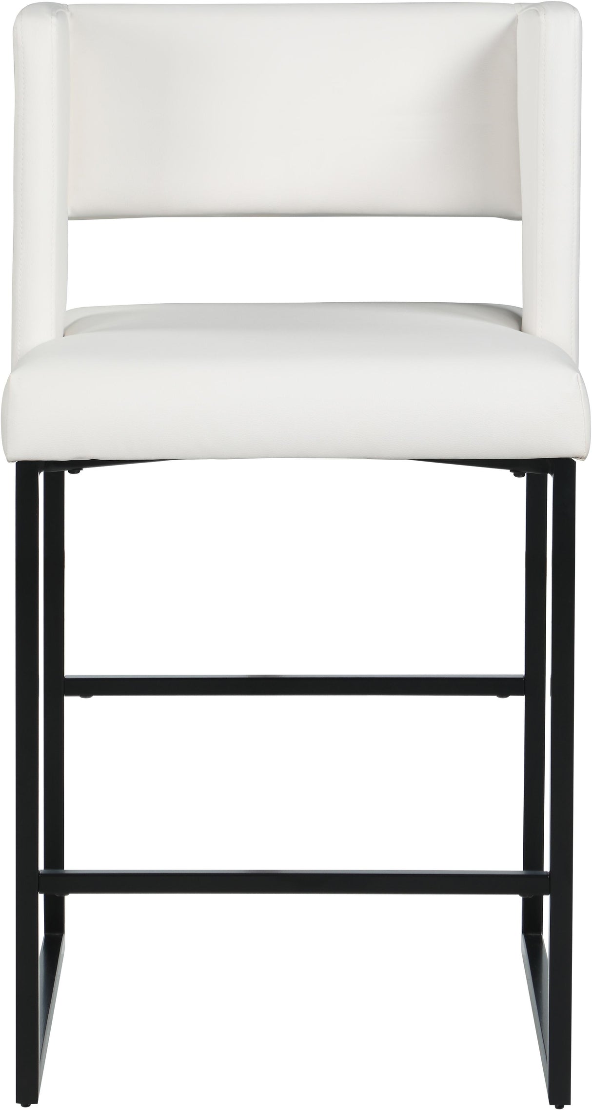 Caleb White Faux Leather Counter Stool - galleria furniture outlet