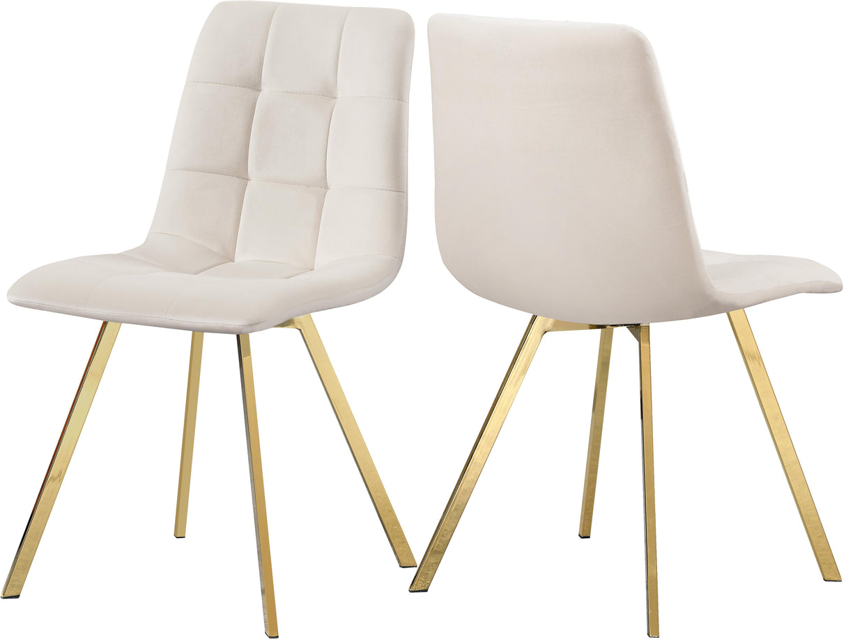 Annie Cream Velvet Dining Chair - galleria furniture outlet
