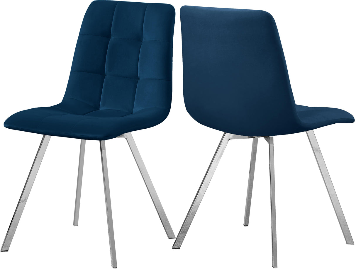 Annie Navy Velvet Dining Chair - galleria furniture outlet