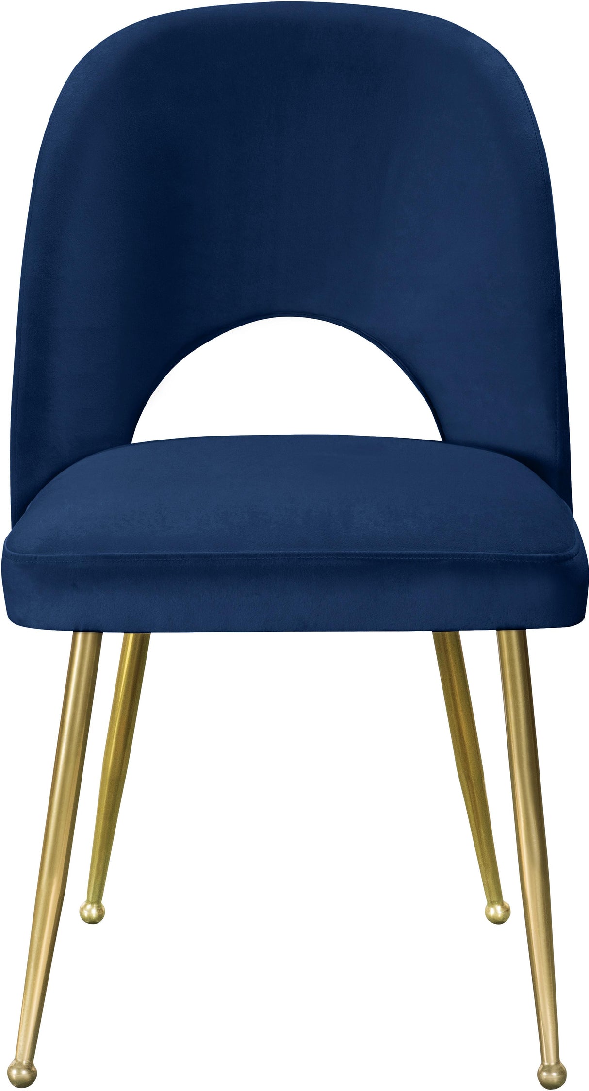 Logan Navy Velvet Dining Chair - galleria furniture outlet