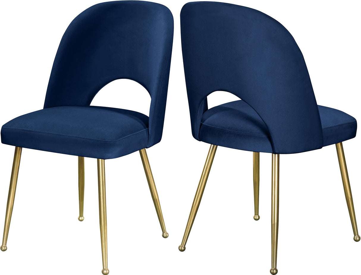 Logan Navy Velvet Dining Chair - galleria furniture outlet