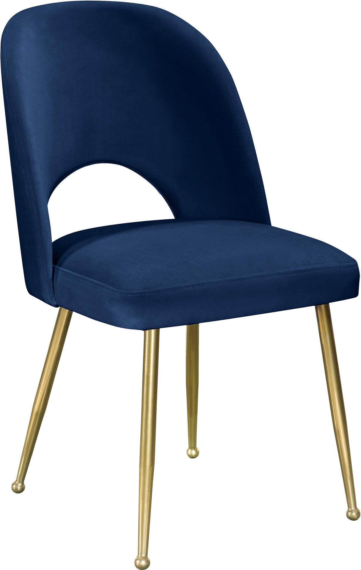 Logan Navy Velvet Dining Chair - galleria furniture outlet