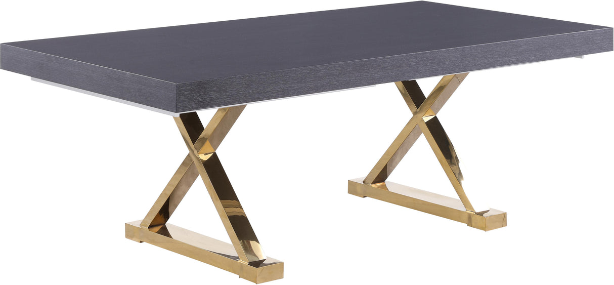 Excel Grey Oak Veneer Lacquer Extendable Dining Table (3 Boxes) - galleria furniture outlet