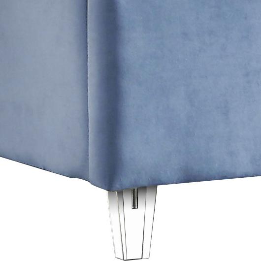 Candace Sky Blue Velvet King Bed - galleria furniture outlet