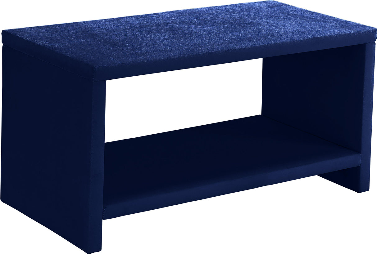 Cleo Navy Velvet Night Stand - galleria furniture outlet
