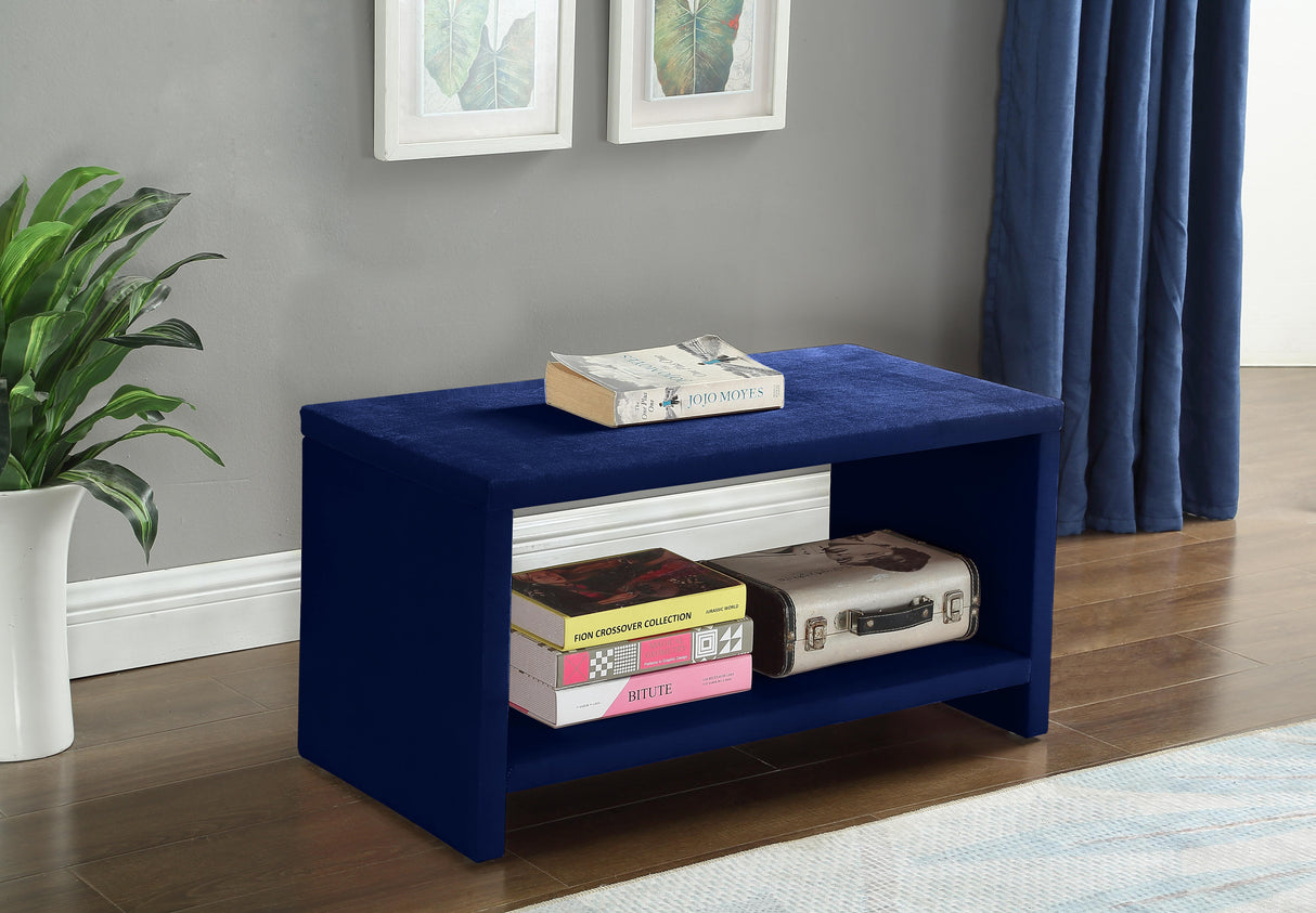 Cleo Navy Velvet Night Stand - galleria furniture outlet