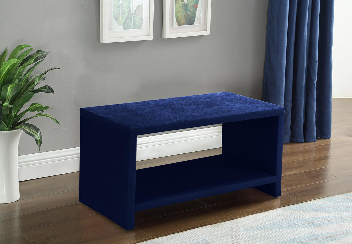 Cleo Navy Velvet Night Stand - galleria furniture outlet