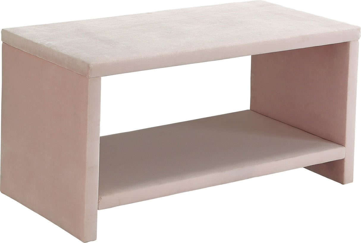 Cleo Pink Velvet Night Stand - galleria furniture outlet