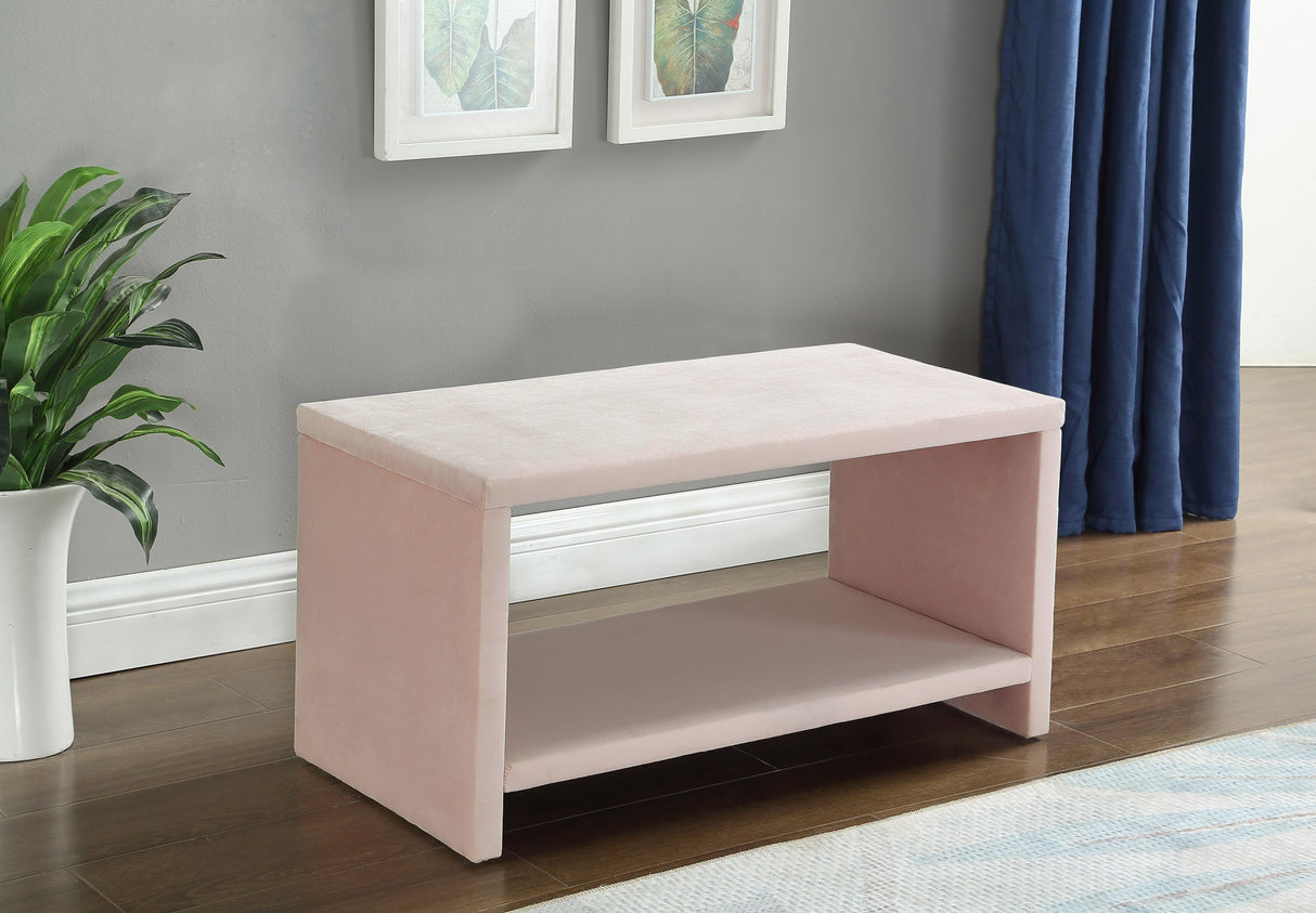 Cleo Pink Velvet Night Stand - galleria furniture outlet