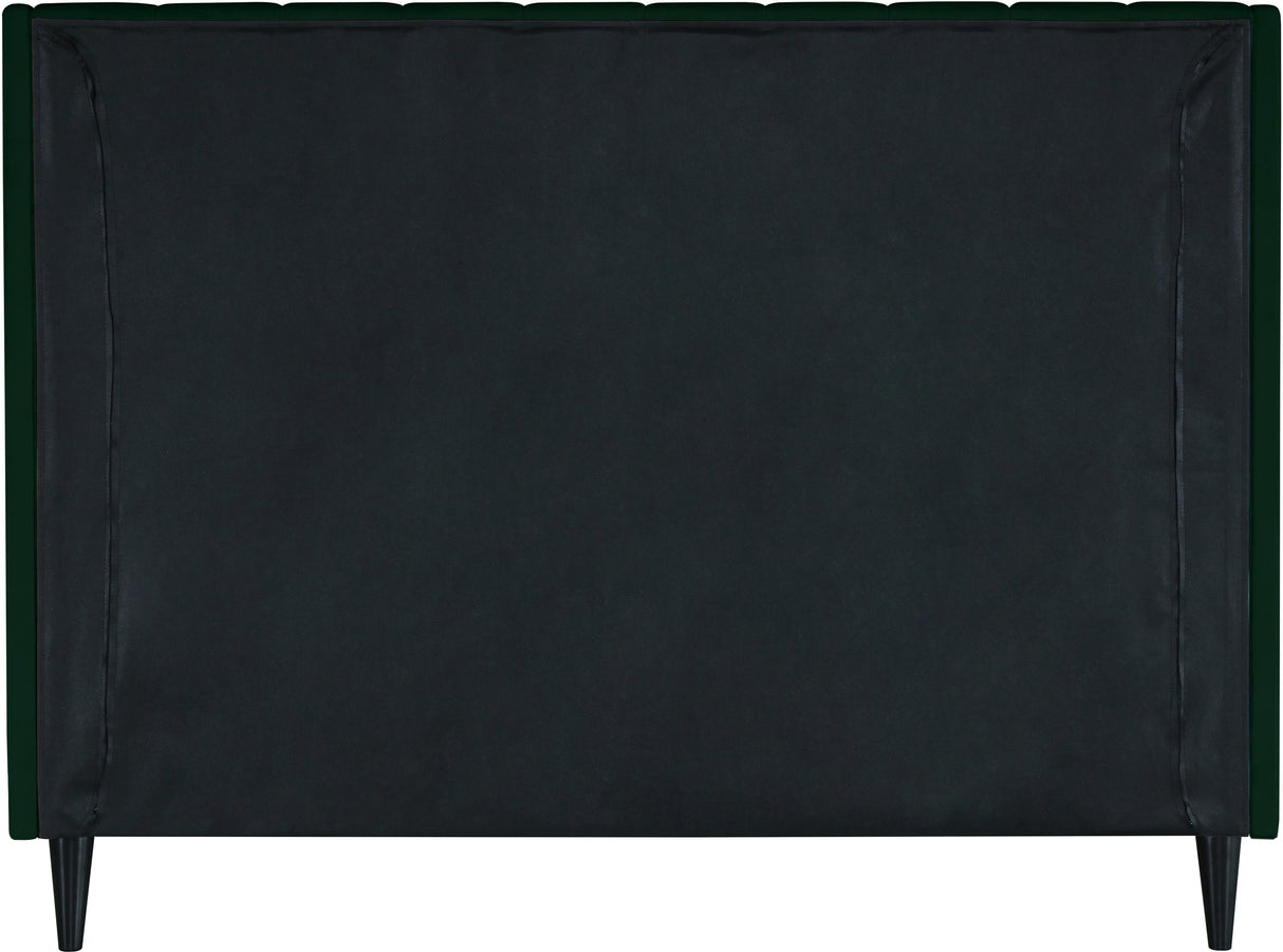 Eva Green Velvet Queen Bed - galleria furniture outlet