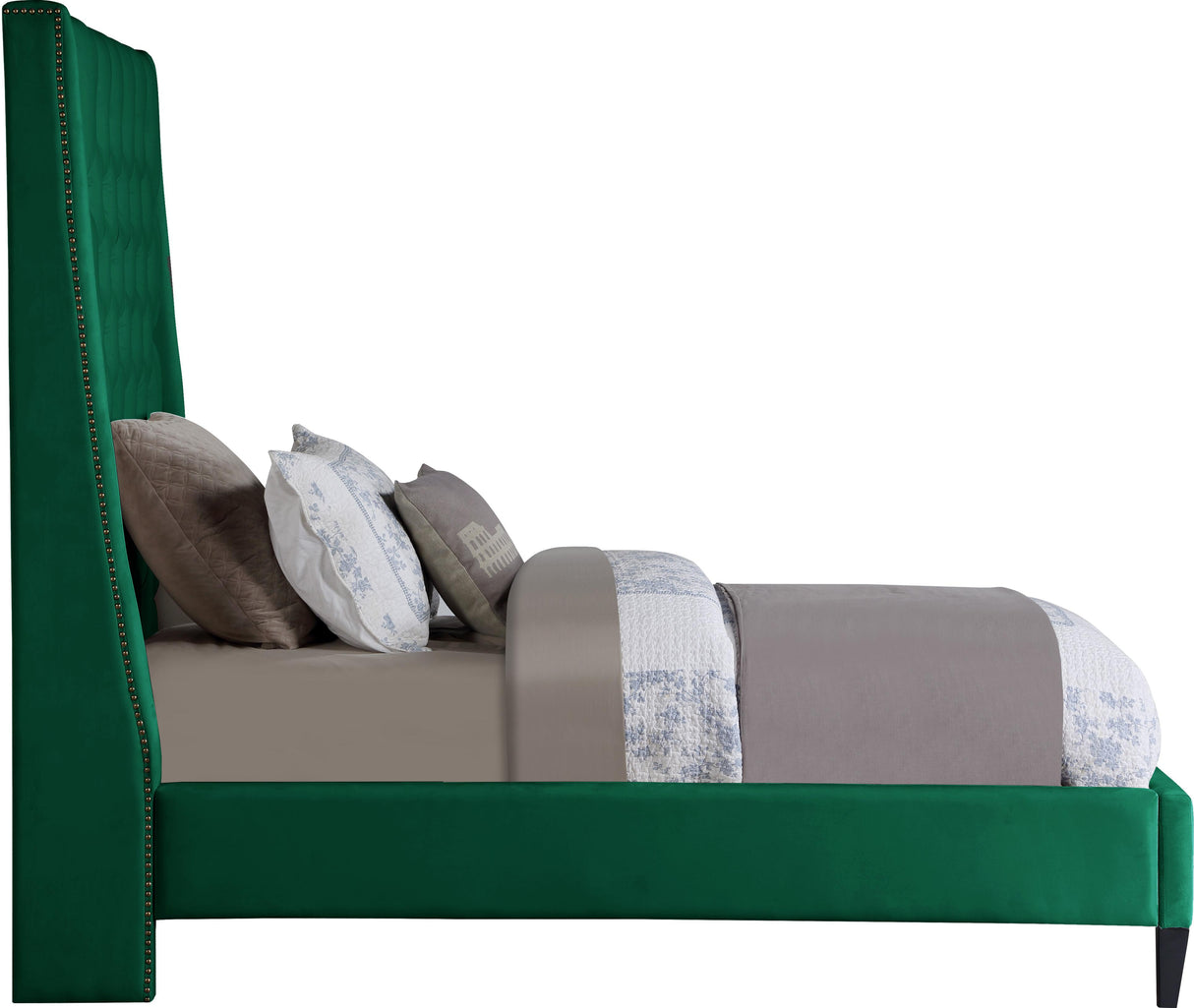 Fritz Green Velvet Twin Bed - galleria furniture outlet