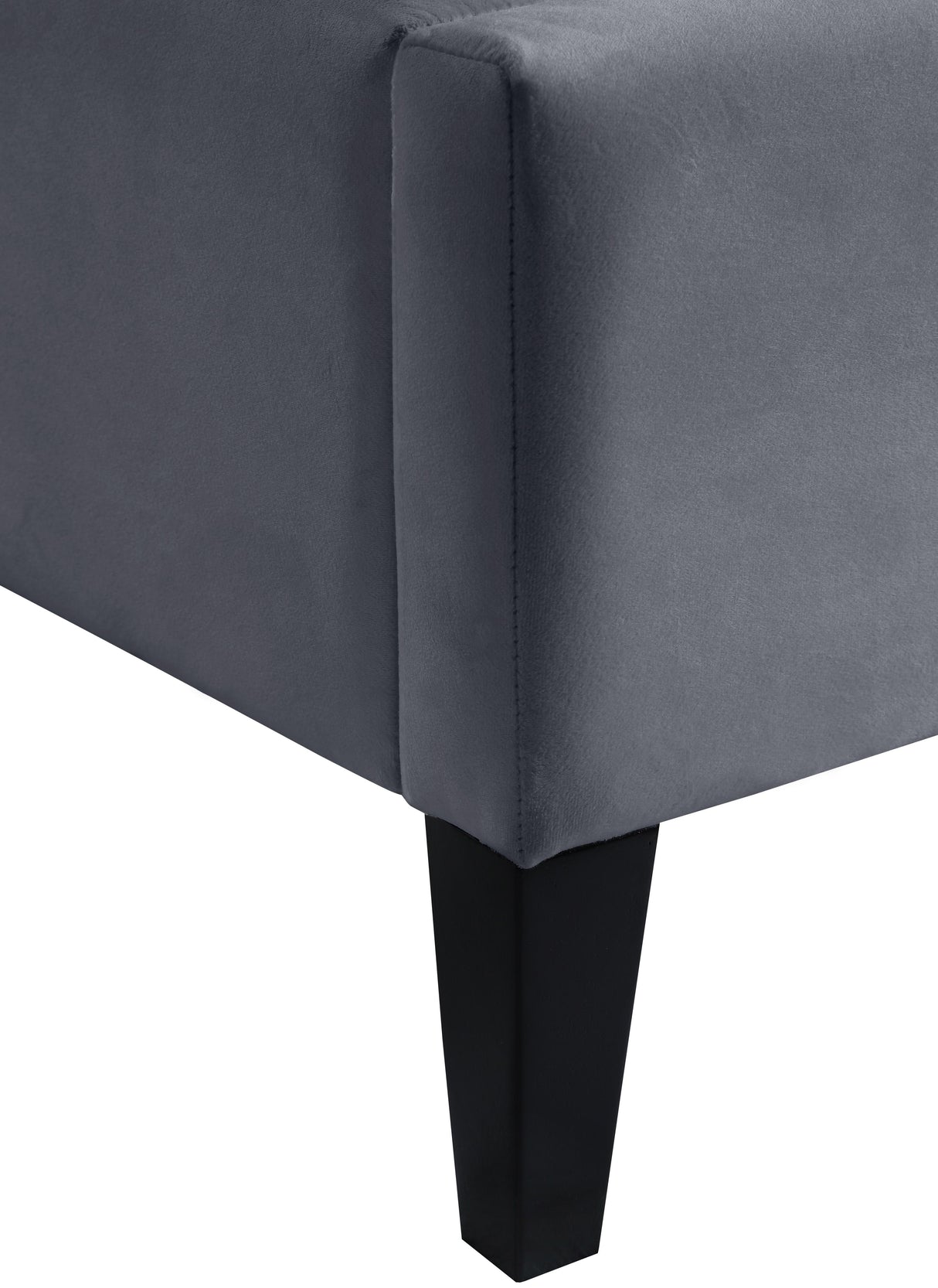 Fritz Grey Velvet Queen Bed - galleria furniture outlet
