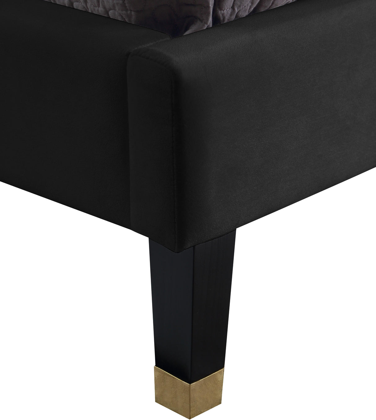 Harlie Black Velvet Full Bed - galleria furniture outlet