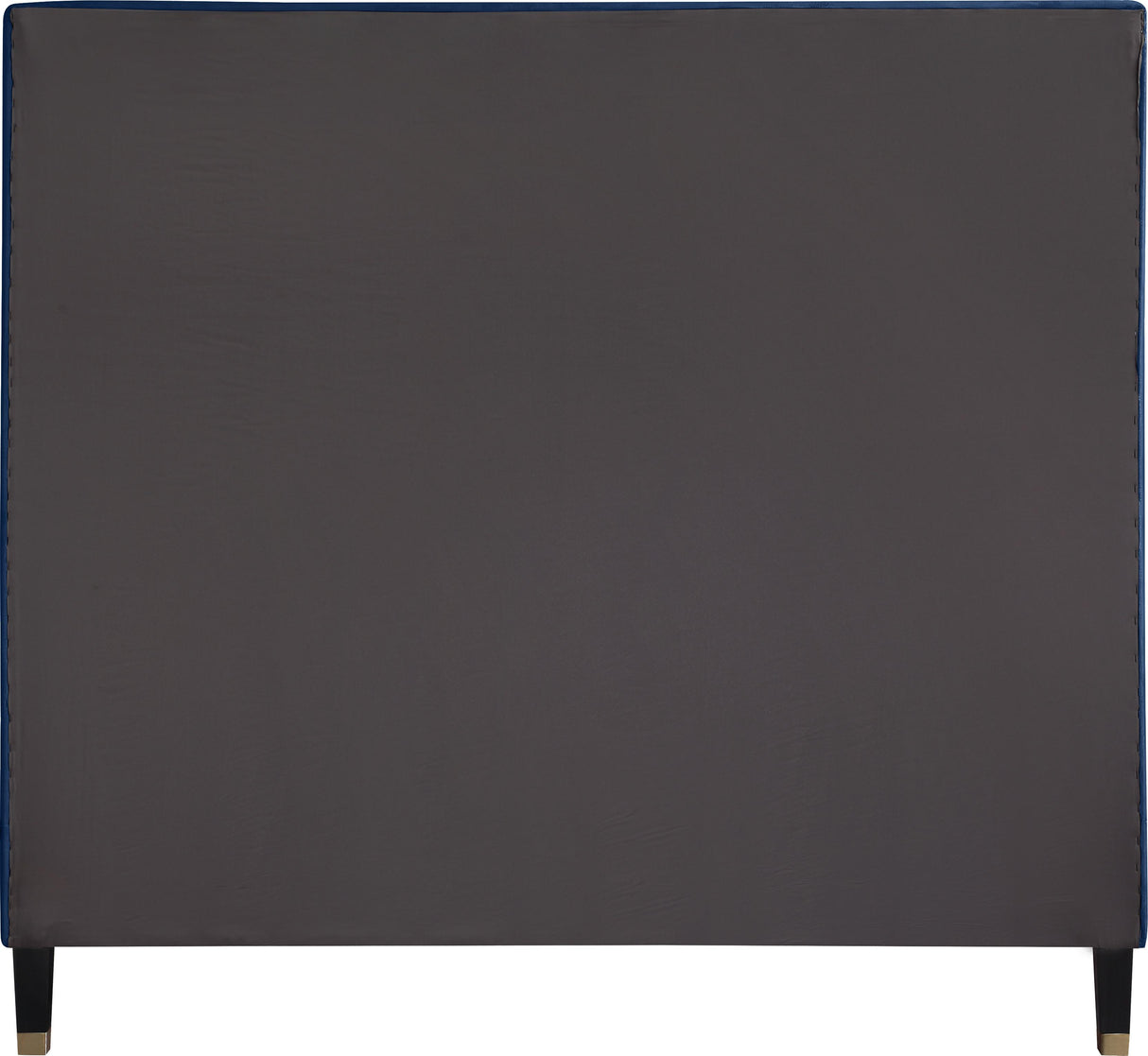 Harlie Navy Velvet King Bed - galleria furniture outlet