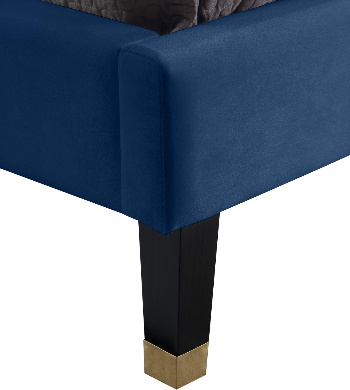 Harlie Navy Velvet King Bed - galleria furniture outlet